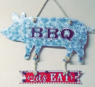 Pig BBQ Lets Eat Sign