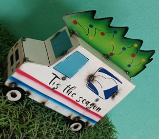 Mail Truck with Christmas Tree Birdhouse