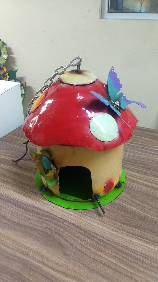 Mushroom with Butterfly Birdhouse